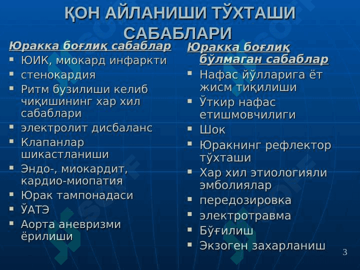 ЮРАК - ЎПКА  РЕАНИМАЦИЯСИНИ ЎТКАЗИШ 3