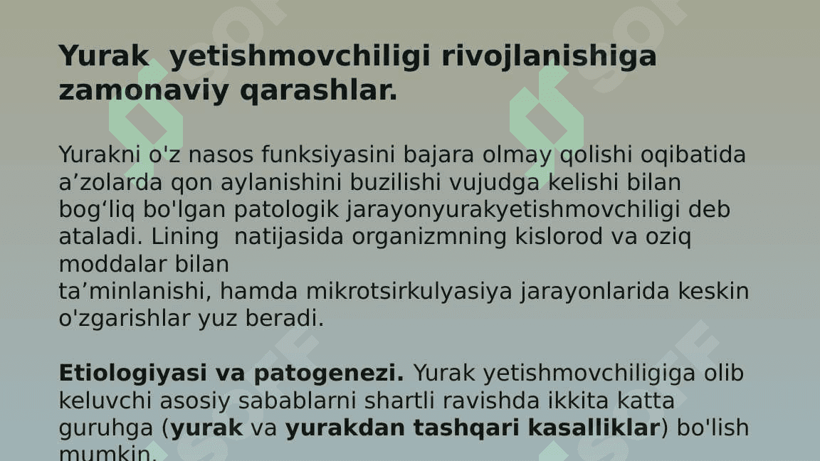 Yurakning chap qorincha yetishmovchiligining gemodinamikasi. 4