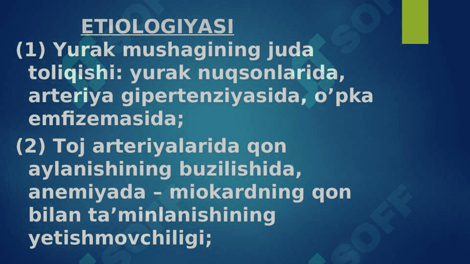 «YURAK YETISHMOVCHILIGi kasalligi. 4