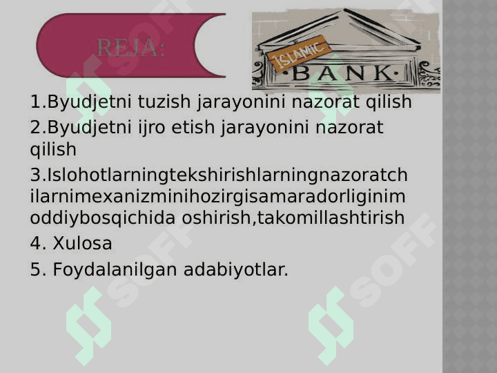 Byudjetni tuzish va ijro etish jarayonini nazorat qilish 2