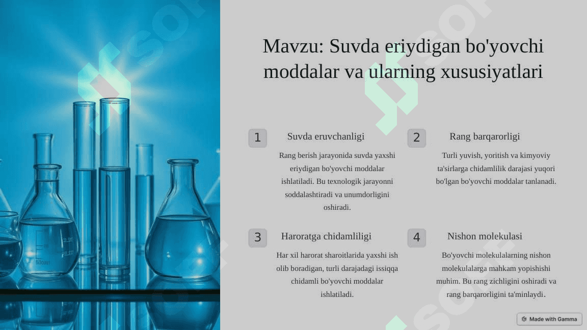 To'qimachilik materiallarini suvda eriydigan bo'yovchi moddalar bilan bo'yash usullari 4