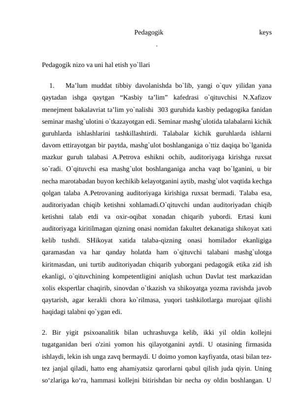 Pedagogik nizolar