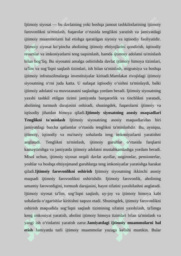 Mamlakatning ijtimoiy siyosati 4