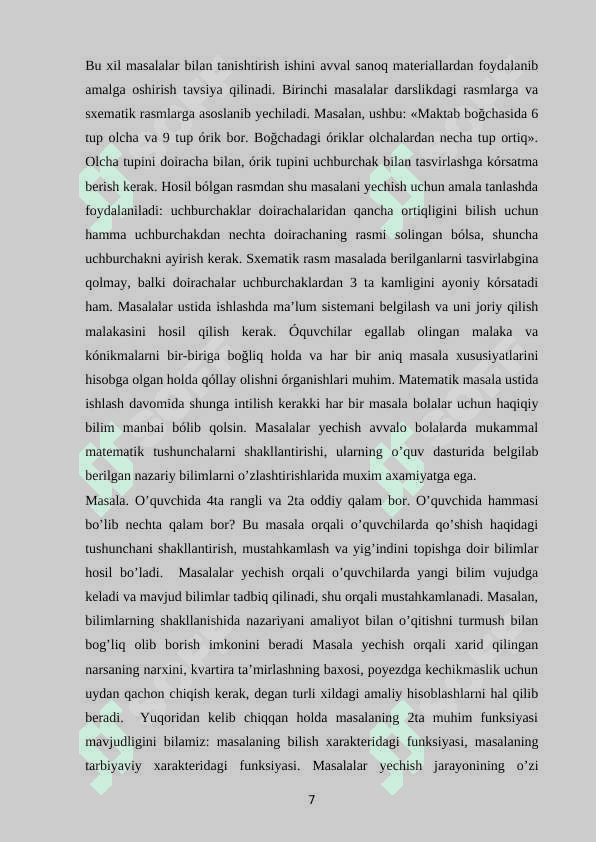 2-sinfda matematikadan sodda masalalar va ularni yechishga o'rgatish metodikasi 7