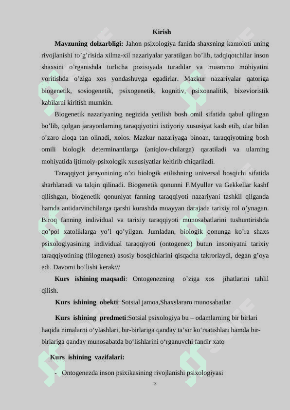 Ontogenezda inson psixikasining rivojlanishi 3