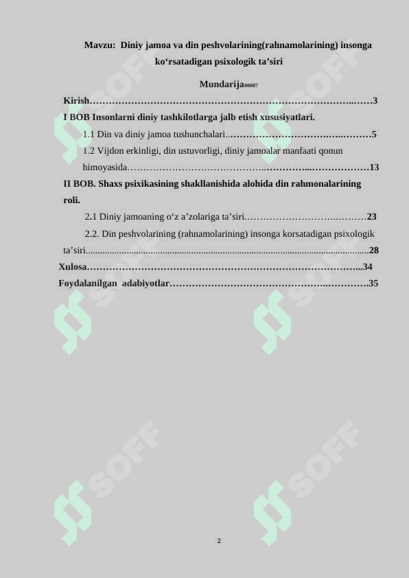 Diniy jamoa va din peshvolarining(rahnamolarining) insonga ko‘rsatadigan psixologik ta’siri 2