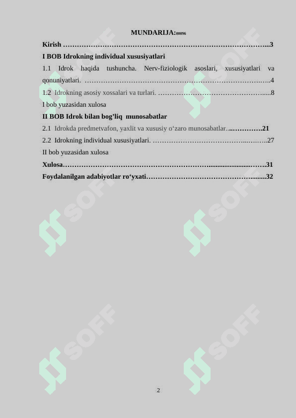 Idrokning individual xususiyatlari 2