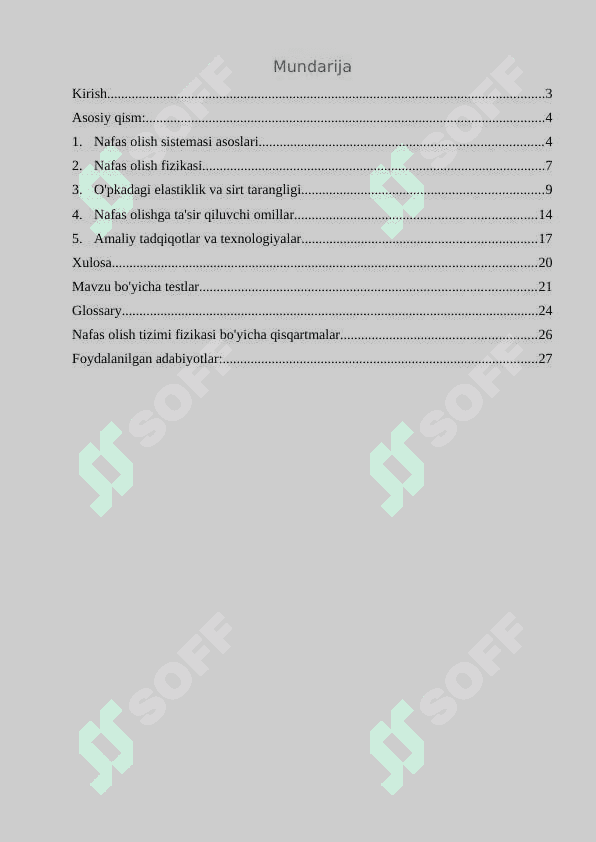 Nafas olish sistemasi fizikasi 2