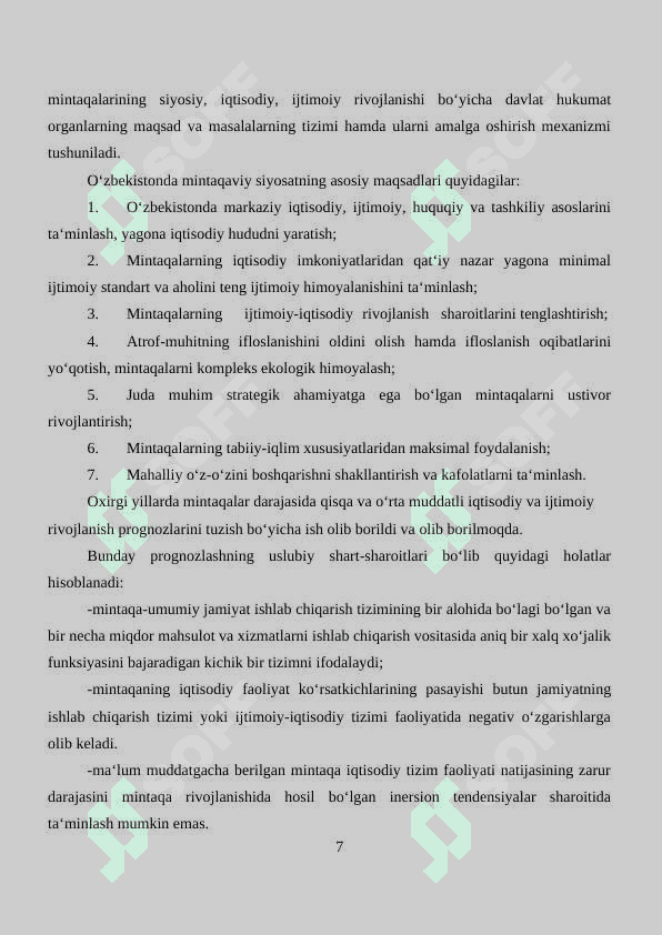 Mintaqalarda iqtisodiy rivojlanish 7