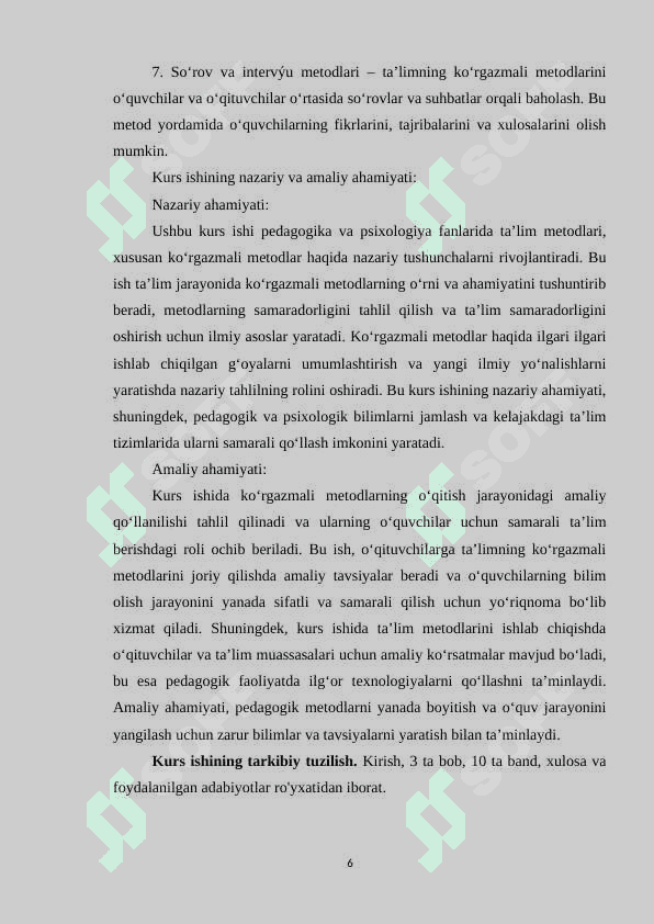 Pedagogik metodlarni o‘qitishda ta’limning ko‘rgazmali metodlaridan foydalanish yo‘llari 6