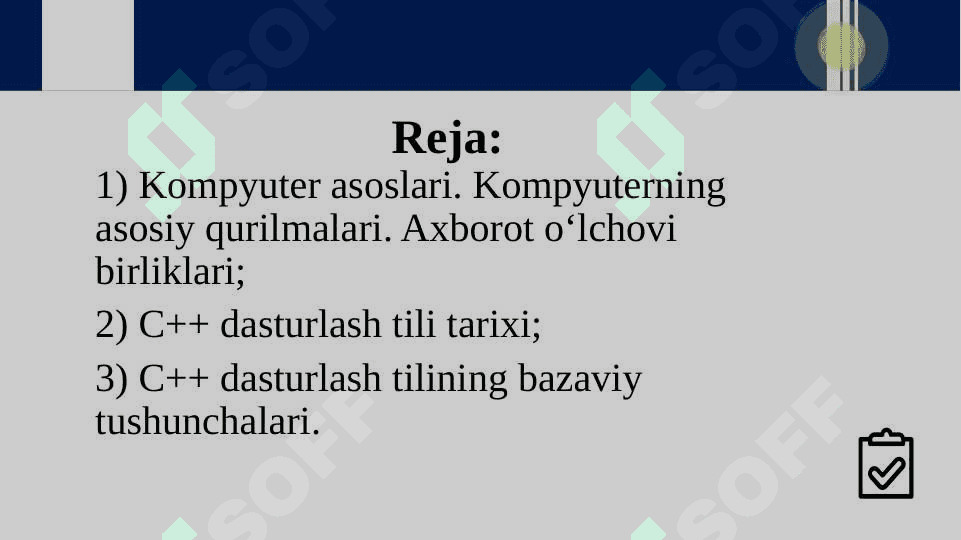 Dasturlashga kirish, dasturlashning asosiy tushunchalari. 2