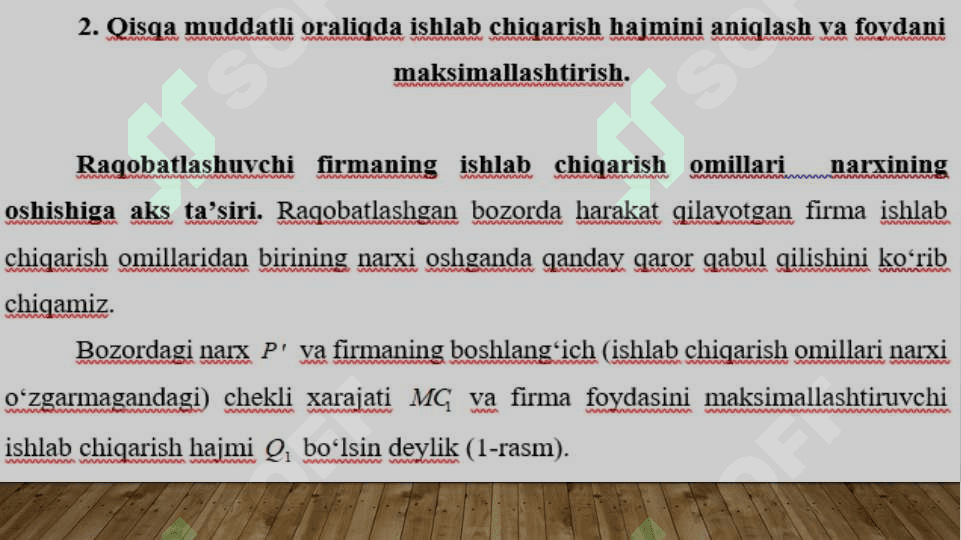 Firma foydasini aniqlash va uni maksimallashtirish 8