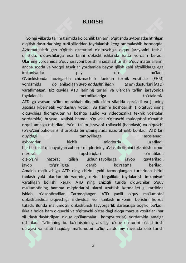 Avtomatlashtirilgan o’qitish dasturlarida kompyuterlardan foydalanish 3