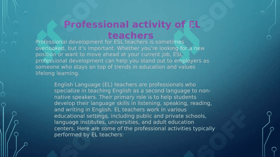 PROFESSIONAL ACTIVITY OF EL TEACHERS 3