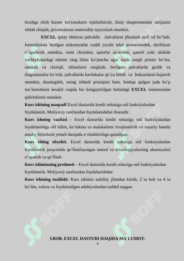 Excel dasturida kredit sohasiga oid funksiyalardan foydalanish. Moliyaviy taoifasidan foydalanish 4