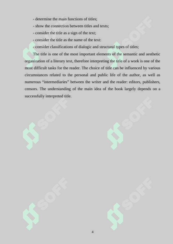 ROLE OF THE TITLE IN LITERARY TEXTS. 4