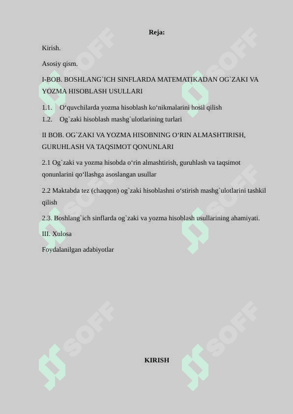 4-sinfda ogʻzaki va yozma hisoblash usullari 2