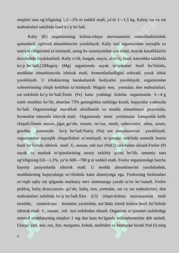 Oziq  ovqat  mahsulotlari  tarkibidagi  mineral  moddalar 4