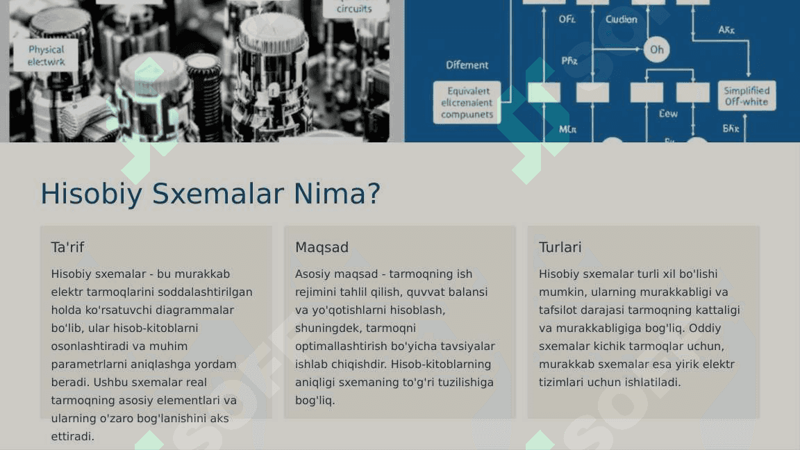 Elektr Tarmoqlarining Hisobiy Sxemalari. 2