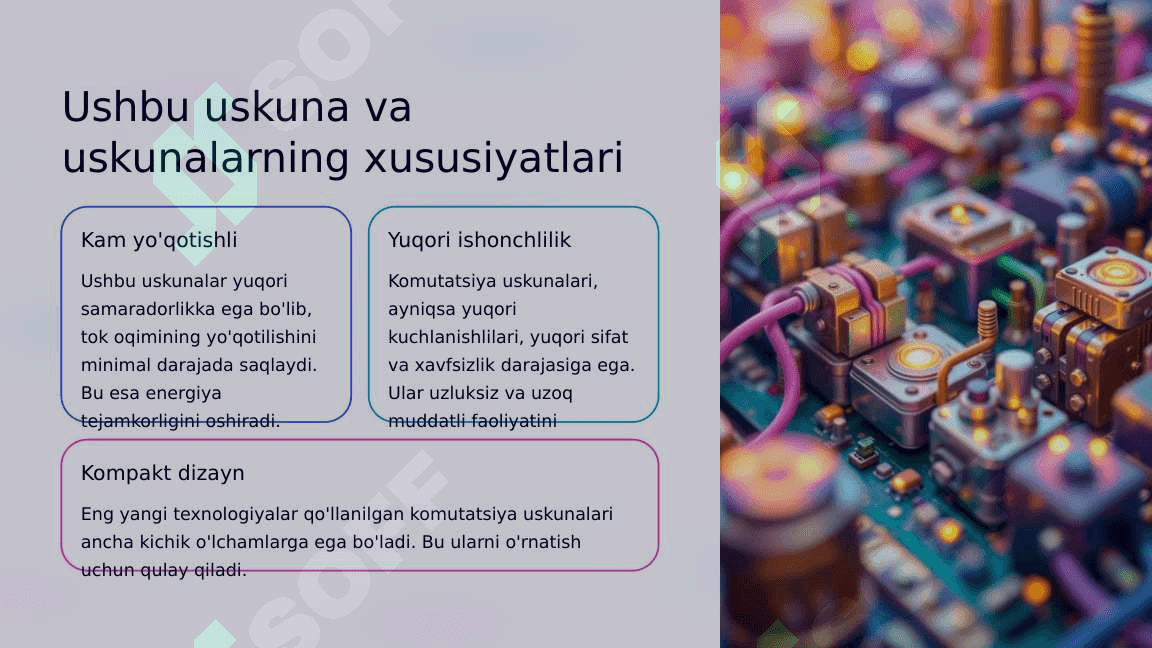 Kuchlanishi 1000V gacha va undan yuqori komutatsiya uskunalarining montaji. 2