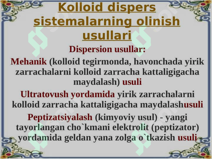 Dag’al Dispers sistemalar 6