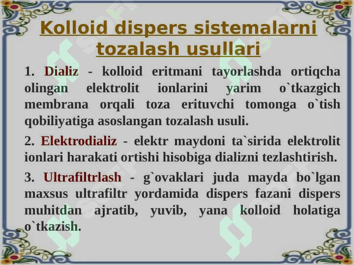 Dag’al Dispers sistemalar 8