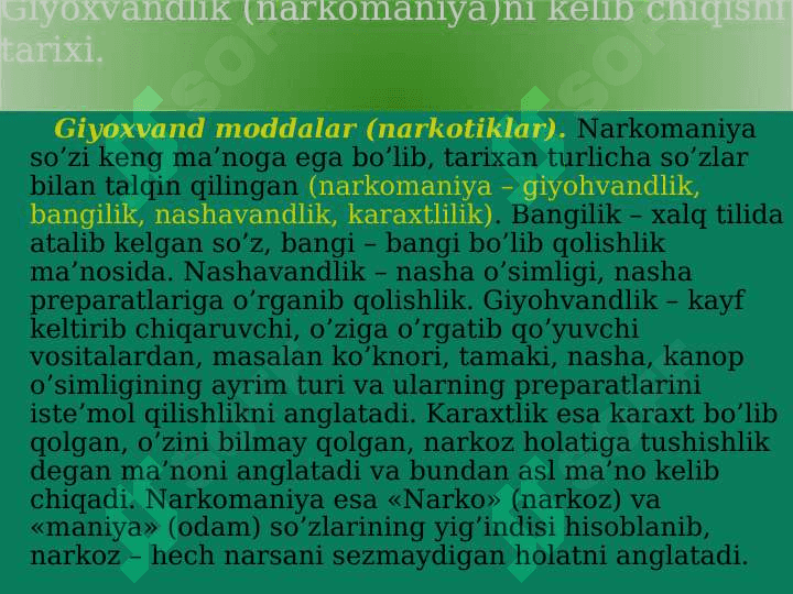 Giyohvandlik va uning zararli oqibatlari 2