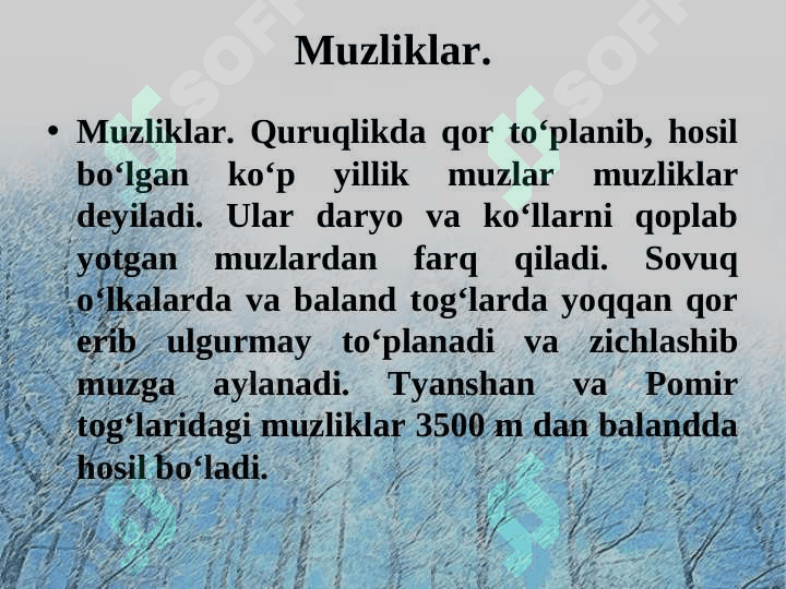 Ko‘llar va muzliklar 3
