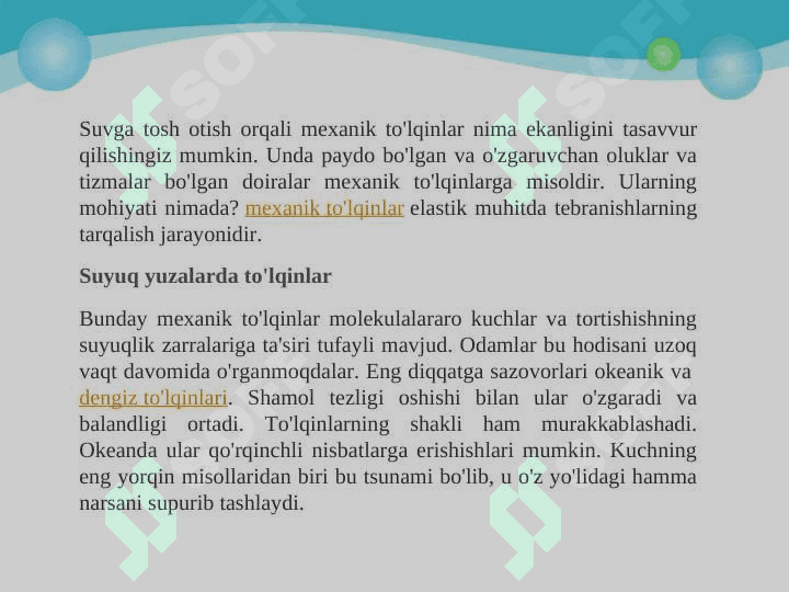 mehanik to'lqinlarning inson organizmiga ta'siri 3