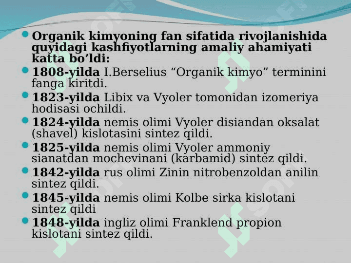 Organik birikmalarning klassifikatsiyasi. To’yingan va to’yinmagan uglevodorodlar. 6