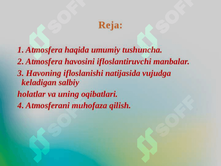 Atmosfera havosini ifloslantiruvchi manbalar 2