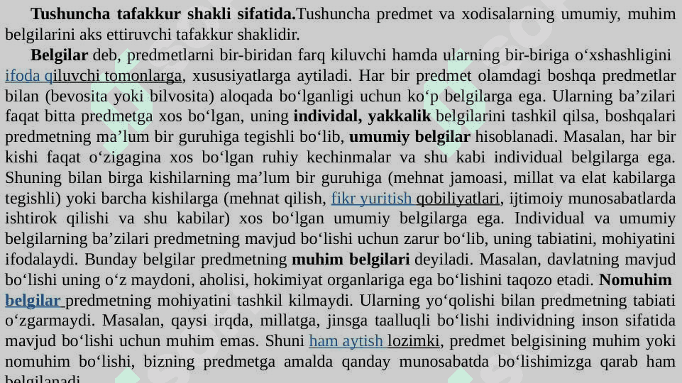 TAFAKKURNING MANTIQIY SHAKLLARI : TUSHUNCHA, HUKM. XULOSA CHIQARISH 2