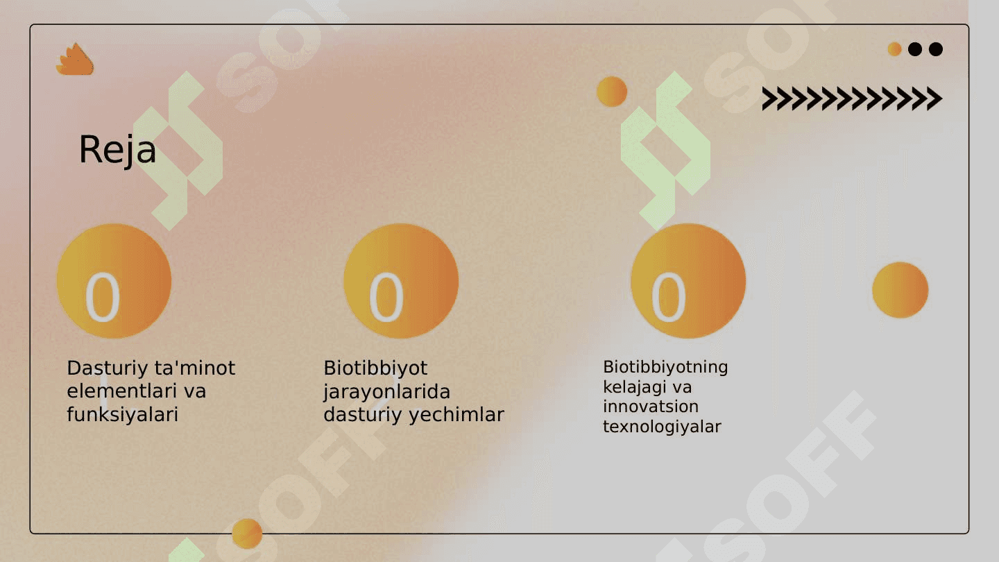 Biotibbiyot jarayonlarini dasturiy asoslari va uning elementlari 3