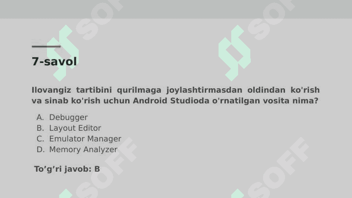 MOBIL ILOVANING FOYDALANUVCHI GRAFIK INTERFEYSINI ISHLAB CHIQISHDA LAYOUTLARDAN FOYDALANISH. TABLE LAYOUT VA RELATIVE LAYOUT 8