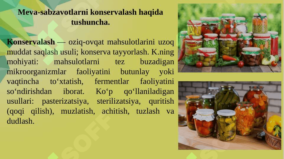 KONSERVA MAHSULOTLARINI SANITAR GIGIYENIK TEKSHIRISH 2