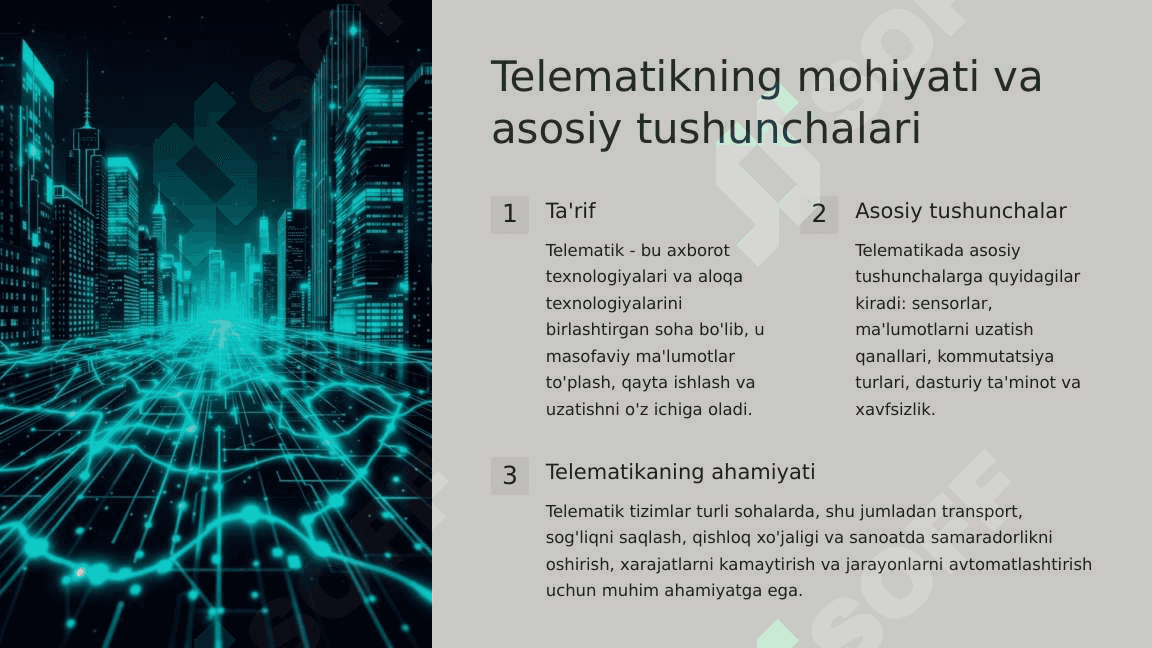 Telematikada axborot texnalogiyalari. 2