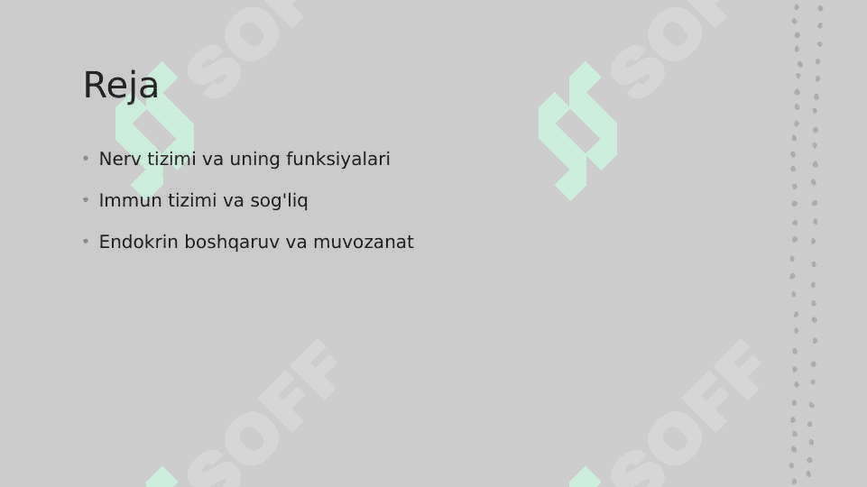 Organizmning nerv, immun-endokrin boshqariluvi ..... 2