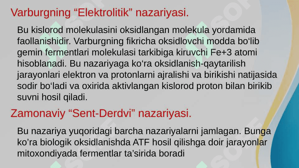 Biologik oksidlanish. Uglevodlar va ulgevodlar katabalizmi. 7