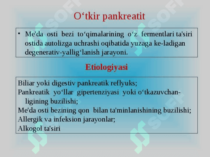 Pankreatitlarni xirurgik davolash usullari. 5