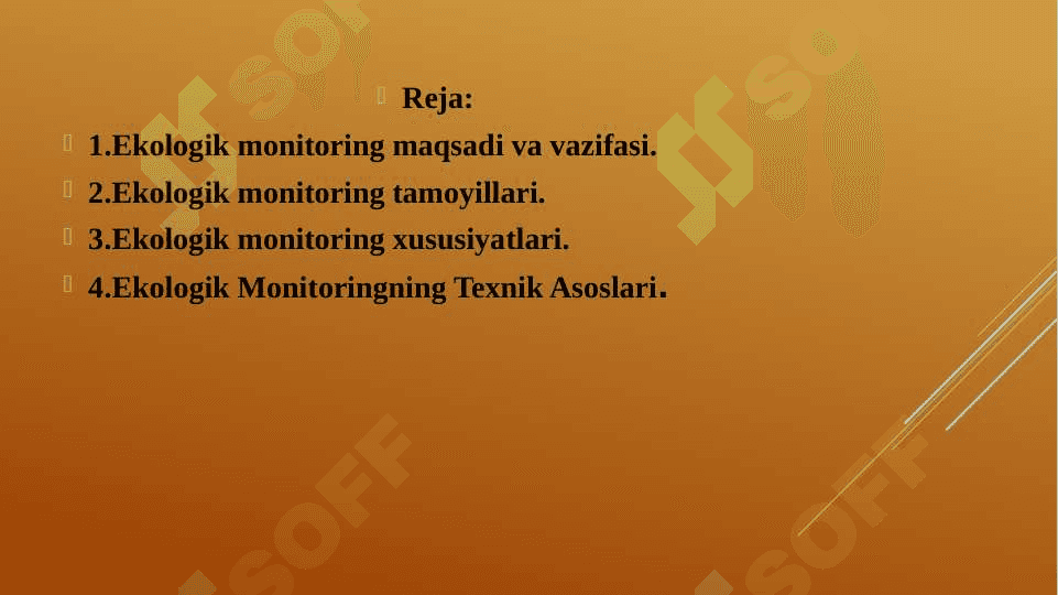 Ekologik monitoringning tadqiqot tamoyillari va xususiyatlari 2
