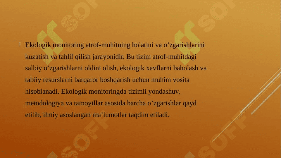 Ekologik monitoringning tadqiqot tamoyillari va xususiyatlari 3