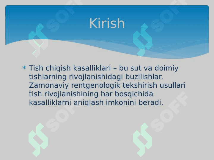 Tish chiqish kasalliklarini zamonaviy rentgenologik tekshirish usullari 2