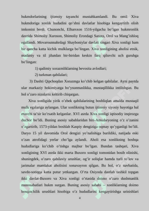 XIVA XONLIGI TASHKIL TOPISHI VA SIYOSIY TARIXI 4