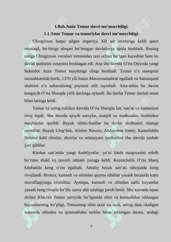 AMIR TEMUR DAVRI ME’MORCHILIGI 4