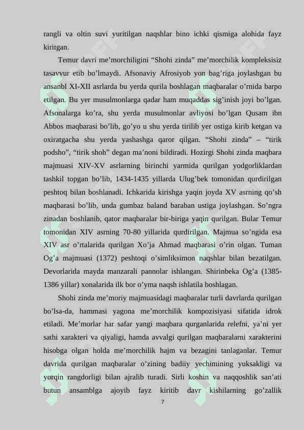 AMIR TEMUR DAVRI ME’MORCHILIGI 7