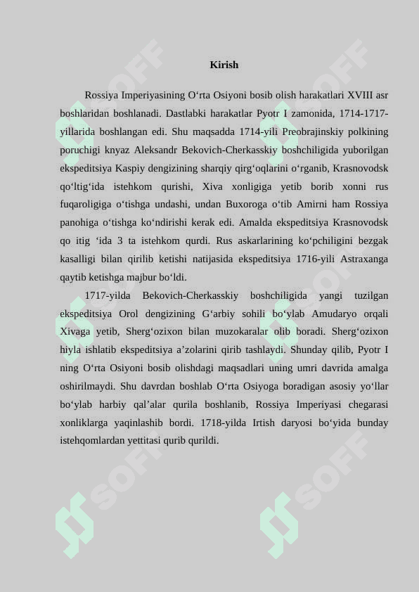 XIVA XONLIGI VA BUXORO AMIRLIGINING QIZIL ARMIYASI TOMONIDAN TUGATILISHI 2