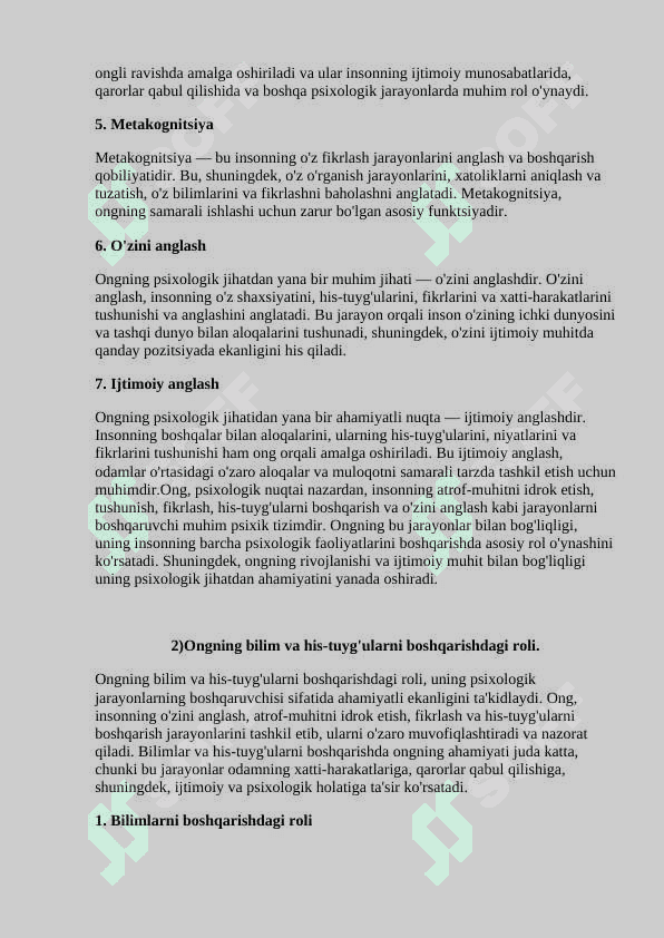 Ongning aniq psixologik tavsifi 6