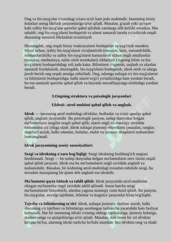 Ongning aniq psixologik tavsifi 8