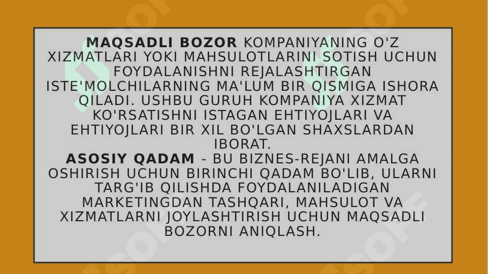 Maqsaqli bozorni tanlash 3