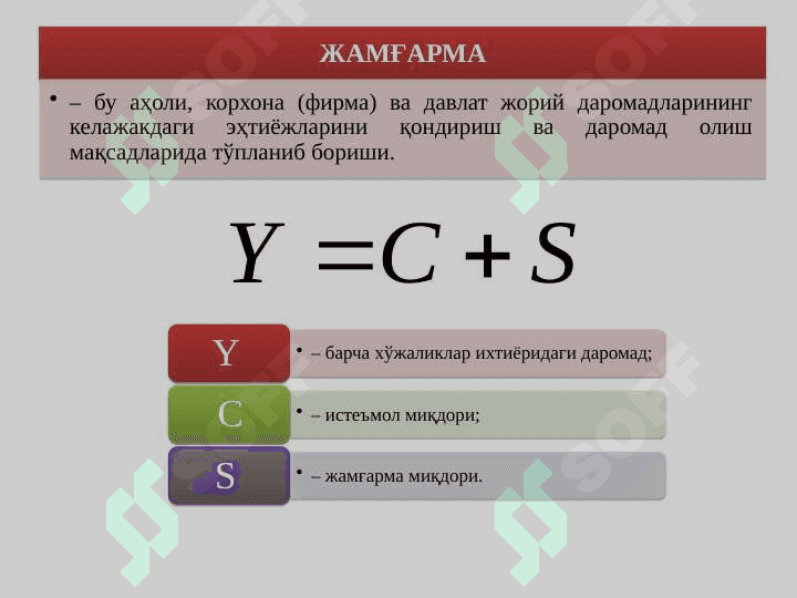 ИСТЕЪМОЛ, ЖАМҒАРМА ВА ИНВЕСТИЦИЯЛАР 5